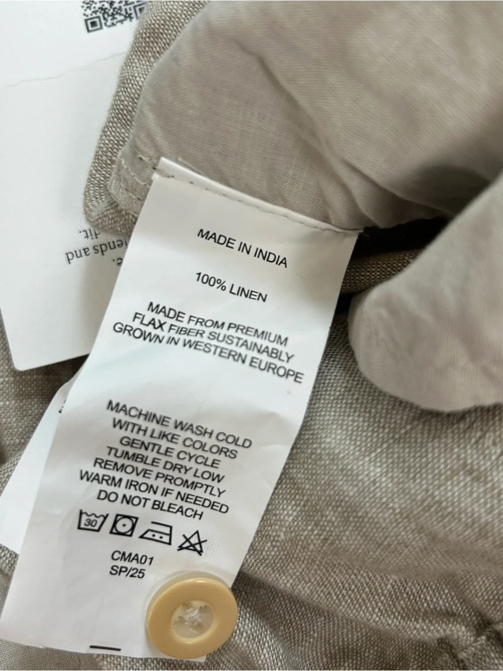 Quince Beige Linen Drawstring Pants